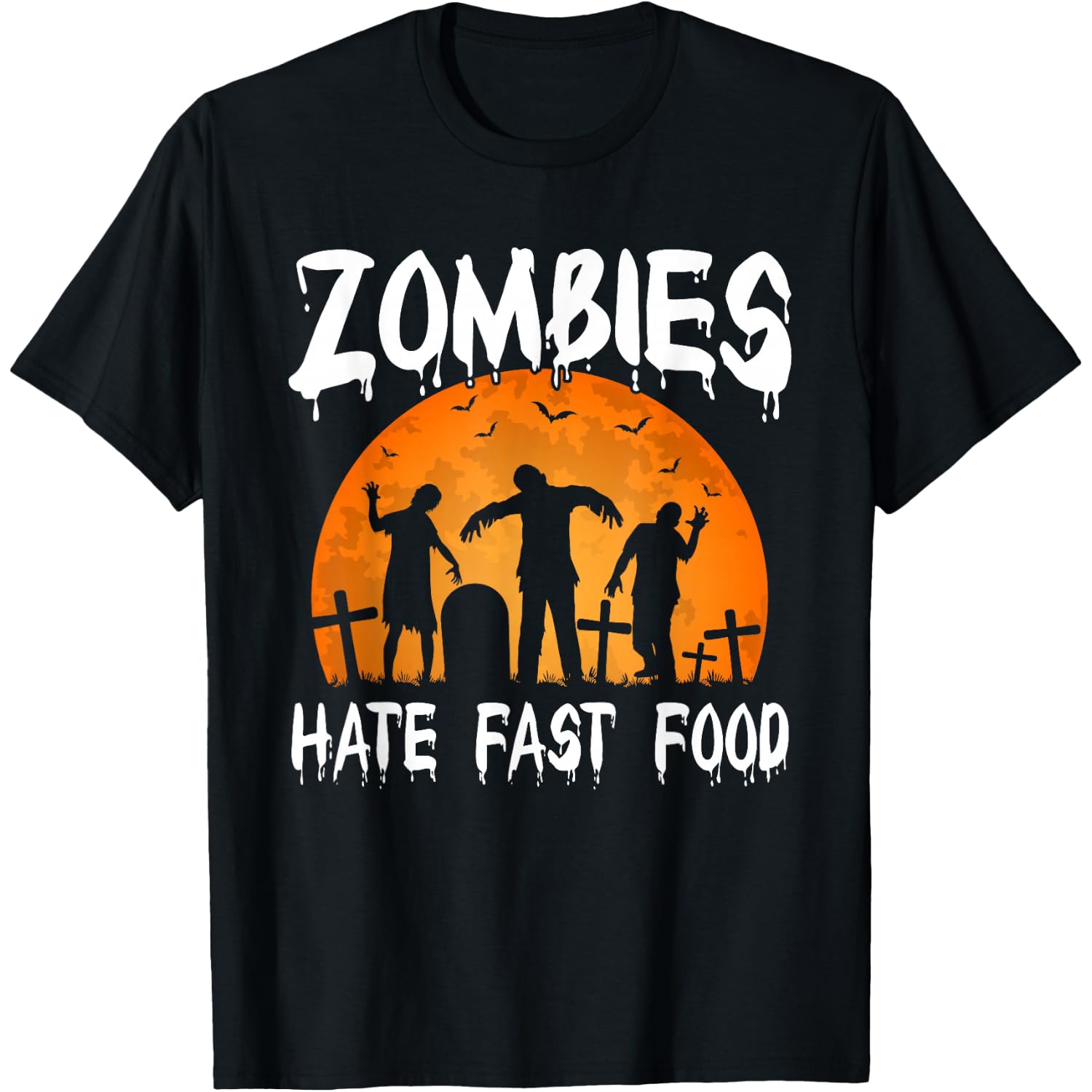 Zombies Hate Fast Food Party T-Shirt